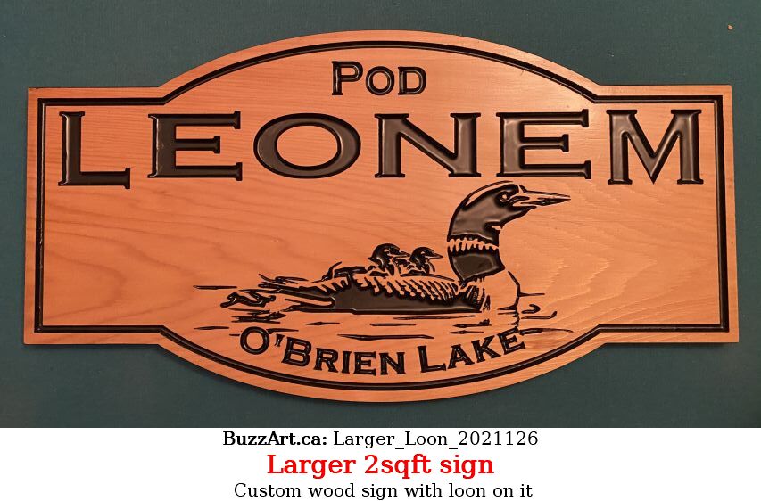 Custom wood sign with loon on it